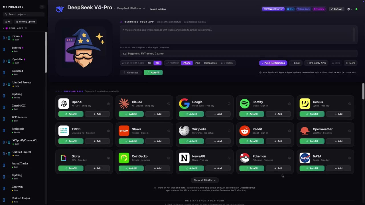 XC Wizard — live in-app walkthrough